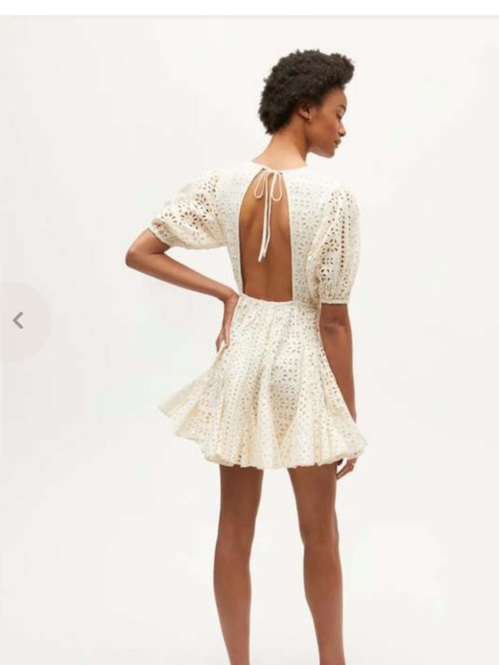 RHODE Cream Eyelet Mini Dress - Picture 4 of 8